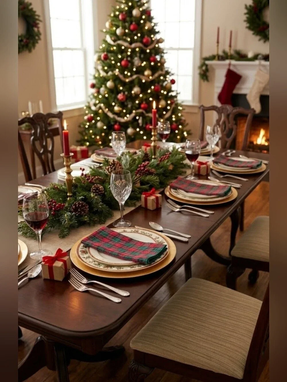 RED AND GREEN PLAID NAPKINS